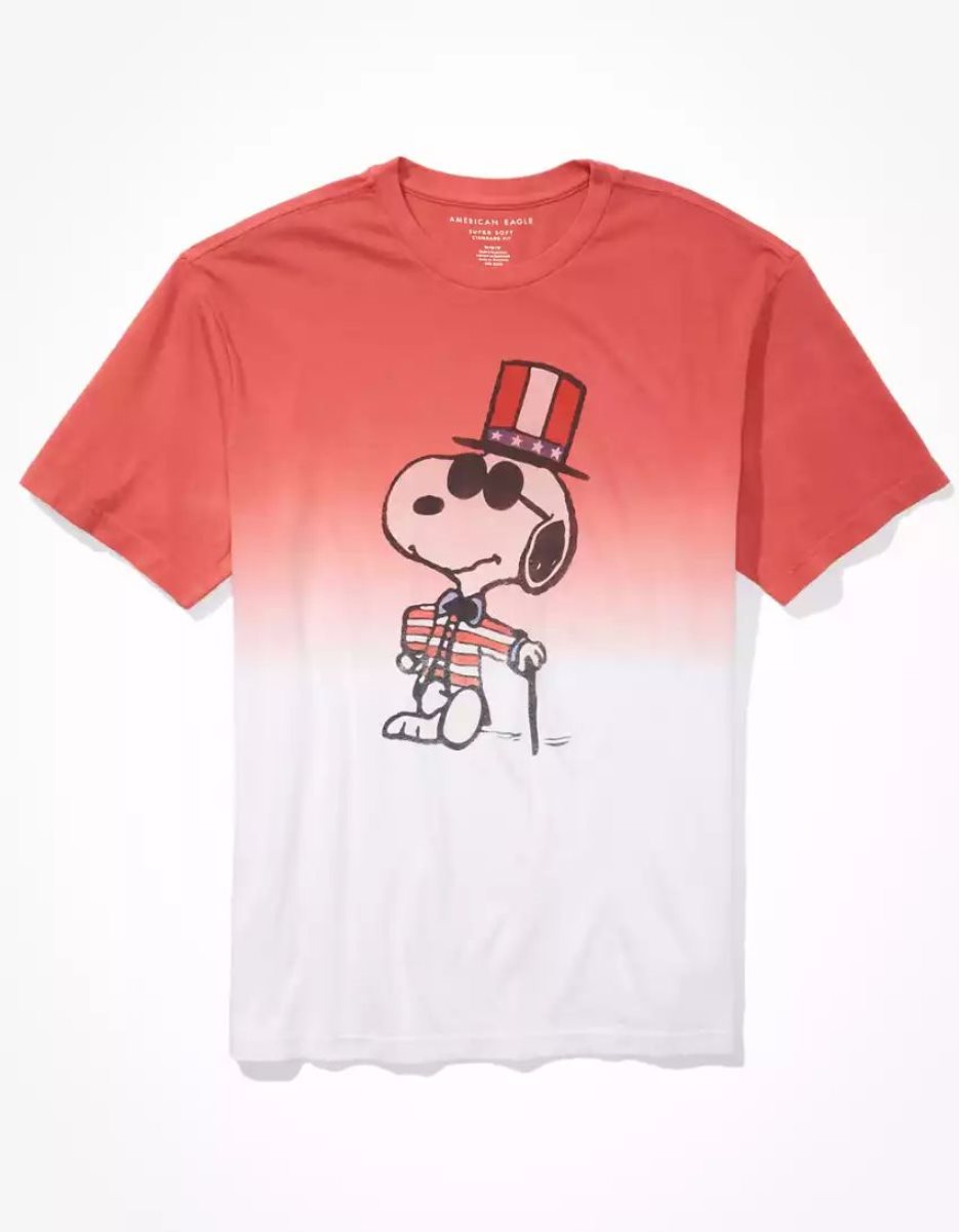 T Shirts American Eagle AE Super Soft Snoopy Graphique Rouge Homme | UYK-74825603